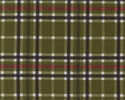 Santa's Plaid Flannel in Green from Yuletide Gatherings by Primitive Gatherings for Moda Fabrics