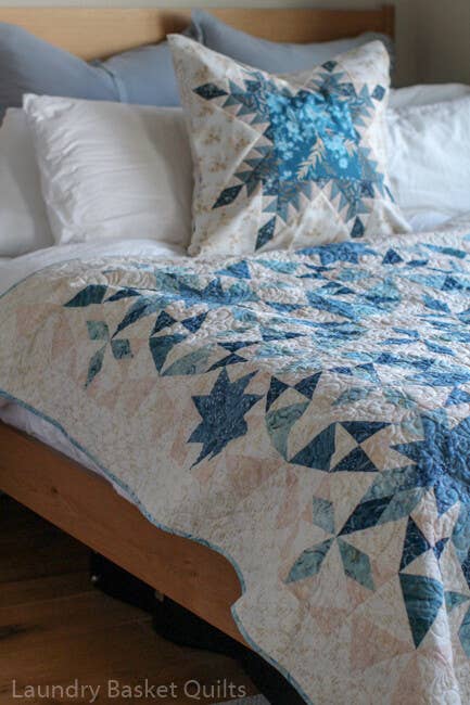 Laundry Basket Quilts - Feathered Star Pillow Quilt Pattern