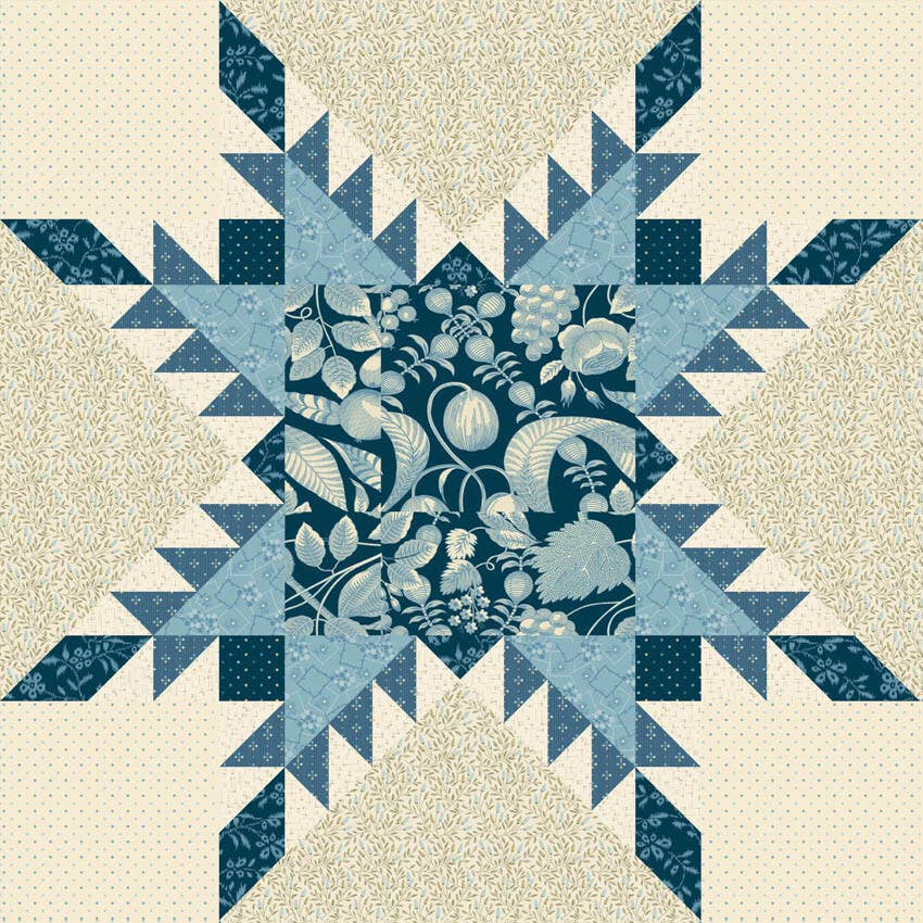 Laundry Basket Quilts - Feathered Star Pillow Quilt Pattern