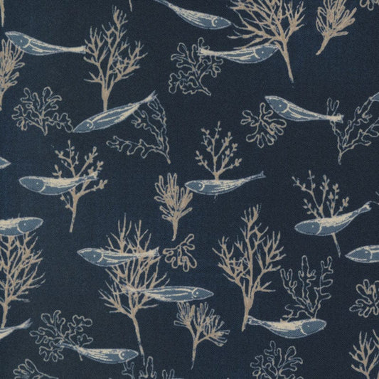 Dark Ocean from To The Sea by Janet Clare for Moda Fabrics