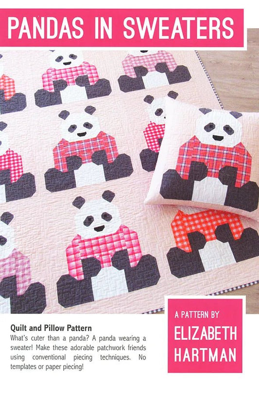 Pandas In Sweaters Quilt Pattern Elizabeth Hartman