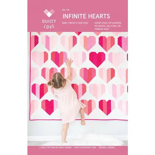 Infinite Hearts Quilt Pattern by Emily Dennis of Quilty Love